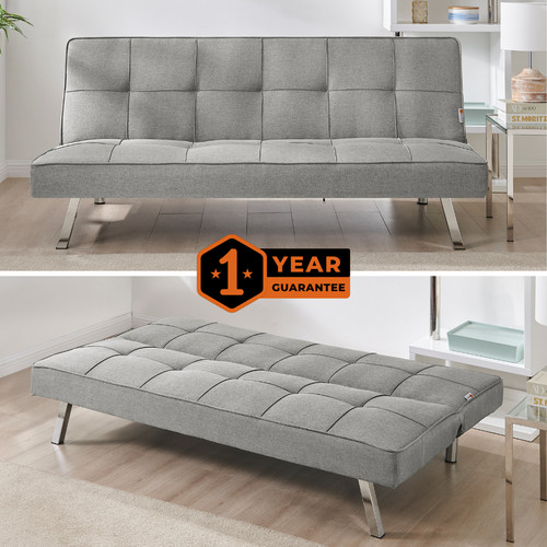 Light grey click clack sofa - click,