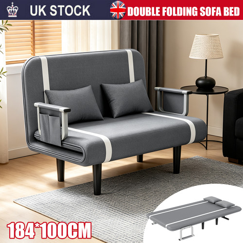 Double fabric sofa bed - fabric,