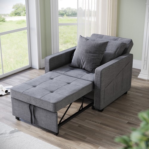 Grey folding sofa - folding, bed