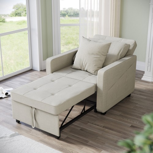 Beige folding sofa bed - beige,