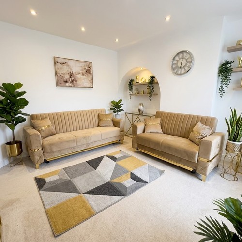 Beige gold pera sofa - beige,